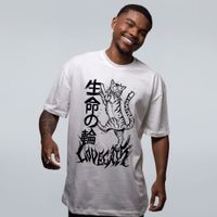 CAMISETA OVERSIZED OFF WHITE - LOVE CATS