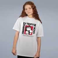 CAMISETA OVERSIZED OFF WHITE - AMANHÃ TENTO DE NOVO