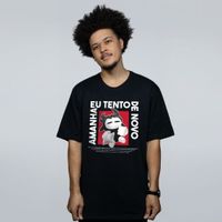 CAMISETA PRETA - AMANHÃ TENTO DE NOVO