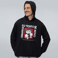 MOLETOM PRETO - AMANHÃ TENTO DE NOVO