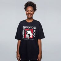 CAMISETA OVERSIZED PRETA - AMANHÃ TENTO DE NOVO