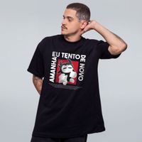 CAMISETA OVERSIZED PRETA - AMANHÃ TENTO DE NOVO