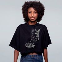 CROPPED OVERSIZED PRETO - ANJO E DEMONIO