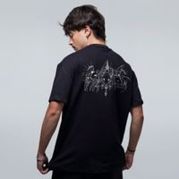 CAMISETA OVERSIZED PRETA - ANJO E DEMONIO