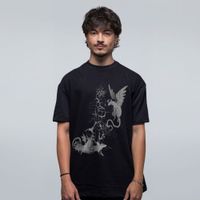 CAMISETA OVERSIZED PRETA - ANJO E DEMONIO