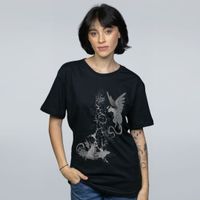 CAMISETA PRETA - ANJO E DEMONIO