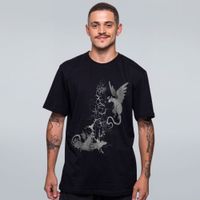 CAMISETA PRETA - ANJO E DEMONIO