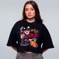 CROPPED OVERSIZED PRETO - HOJE NÃO AMIGO