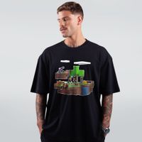 CAMISETA OVERSIZED PRETA - AMIGOS LAS