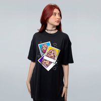 CAMISETA OVERSIZED PRETA - FIGURINHA DA AMY