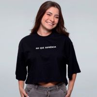 CROPPED OVERSIZED PRETO - AI QUE SOFRENCIA