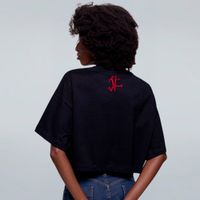 CROPPED OVERSIZED PRETO - TEATRO DE MÁSCARAS
