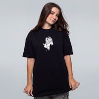 CAMISETA OVERSIZED PRETA - TEATRO DE MÁSCARAS
