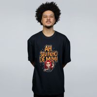 CAMISETA OVERSIZED PRETA - MÃE BRAVA