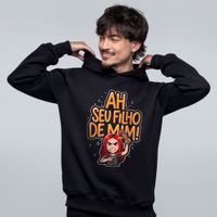 MOLETOM PRETO - MÃE BRAVA