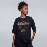 CAMISETA OVERSIZED PRETA - CHOCOLATE