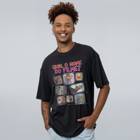 CAMISETA OVERSIZED PRETA - QUAL O NOME DO FILME