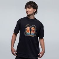CAMISETA OVERSIZED PRETA - MATHEUS E GUIGO