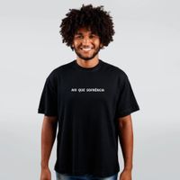 CAMISETA OVERSIZED PRETA - AI QUE SOFRENCIA