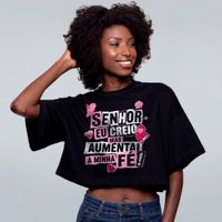 CROPPED OVERSIZED PRETO - EU CREIO