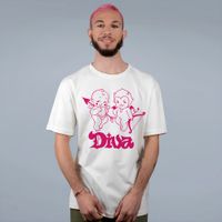 CAMISETA OFF WHITE - ANJINHO E DIABINHO