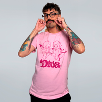 CAMISETA ROSA - ANJINHO E DIABINHO