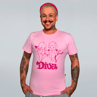 CAMISETA ROSA - ANJINHO E DIABINHO
