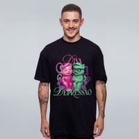 CAMISETA OVERSIZED PRETA - GATINHOS NO SOFÁ