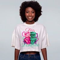 CROPPED OVERSIZED OFF WHITE - GATINHOS NO SOFÁ