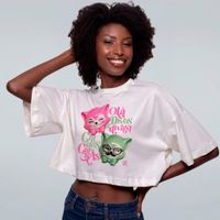 CROPPED OVERSIZED OFF WHITE - GATINHOS CHICLOS