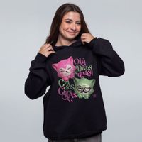 MOLETOM PRETO - GATINHOS CHICLOS