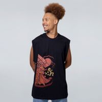 REGATA OVERSIZED PRETA - NÃO OLHE PARA TRÁS