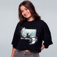 CROPPED OVERSIZED PRETO - A QUEDA DO PORTADOR DA LUZ
