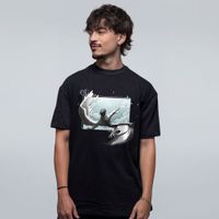 CAMISETA OVERSIZED PRETA - A QUEDA DO PORTADOR DA LUZ