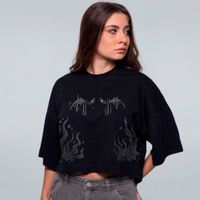 CROPPED OVERSIZED PRETO -  ABYSSAL