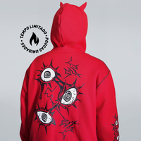 MOLETOM COM CHIFRE VERMELHO E PESPONTO PRETO - QUEBRADO