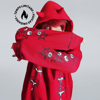 MOLETOM COM CHIFRE VERMELHO E PESPONTO PRETO - QUEBRADO
