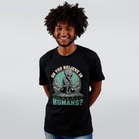 CAMISETA PRETA - DO YOU BELIEVE IN HUMANS