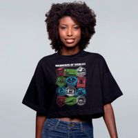 CROPPED OVERSIZED PRETO - TRAVEL STAMPS