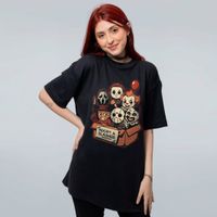 CAMISETA OVERSIZED PRETA - ADOPT A SLASHER