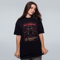CAMISETA OVERSIZED PRETA - BAPHOMET FUNNY
