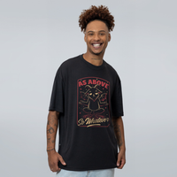 CAMISETA OVERSIZED PRETA - BAPHOMET FUNNY