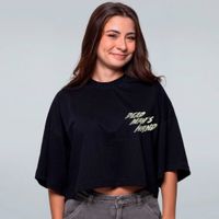 CROPPED OVERSIZED PRETO - DEAD MAN´S HAND
