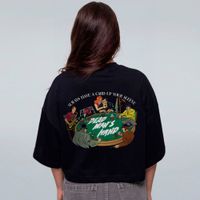 CROPPED OVERSIZED PRETO - DEAD MAN´S HAND