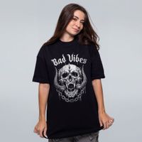 CAMISETA OVERSIZED PRETA - CAVEIRA MOTORHEAD