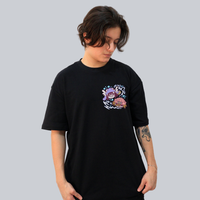 CAMISETA OVERSIZED PRETA - FISHING FRIENDS COLORIDO