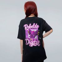 CAMISETA OVERSIZED PRETA - REBELDE DIGITAL