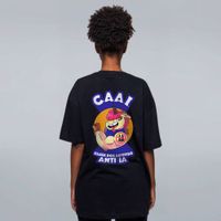 CAMISETA OVERSIZED PRETA - CLUBE ANTI IA