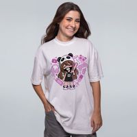 CAMISETA OVERSIZED OFF WHITE - UNIVERSO NATASHA PANDA