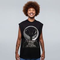 REGATA OVERSIZED PRETA - I DONT BELIEVE IN HUMANS